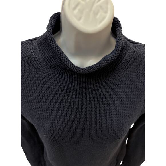 VINTAGE J Crew Mens XS Dark Gray Roll Neck pullover sweater 100% cotton - Picture 3 of 7